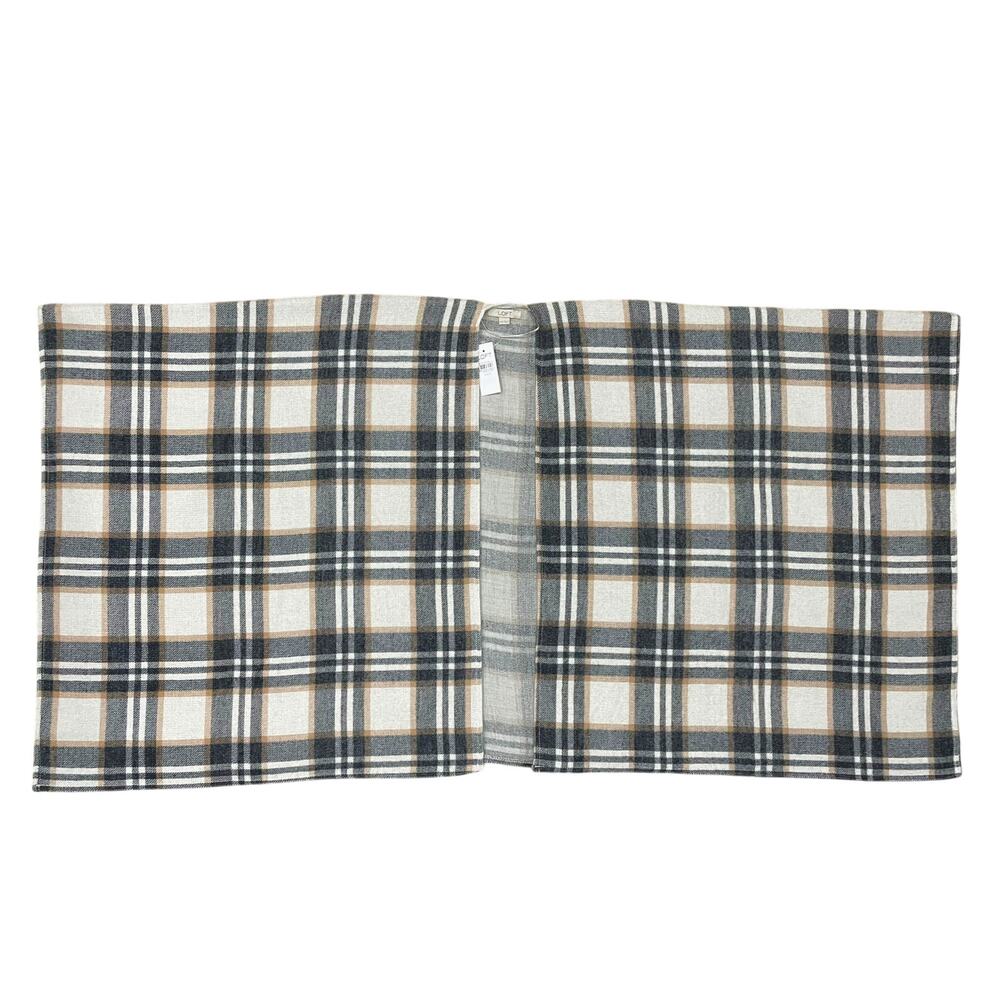 NWT Loft Tartan Plaid Shawl Wrap Tan Cream Black XS/S Cape Poncho Cardigan Prep